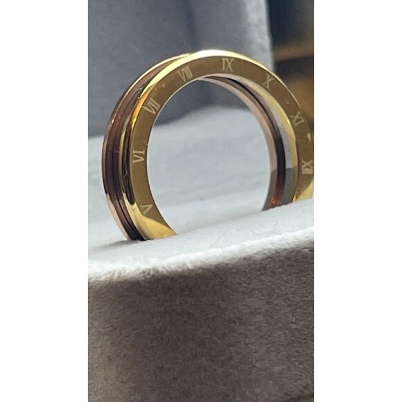 Gold & Silver thick band Mens wedding ring - Picture 4 of 6